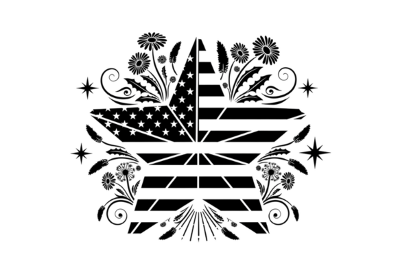 American Flag Star Floral SVG Cut File Review