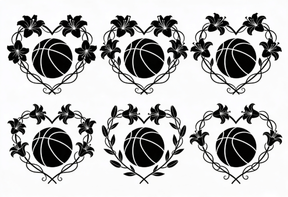 Basketball Heart Lily Floral SVG Design Review