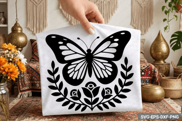 Butterfly Floral SVG, Boho SVG Design Review