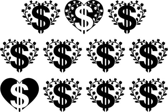 Dollar Sign Heart Floral SVG Clipart Review