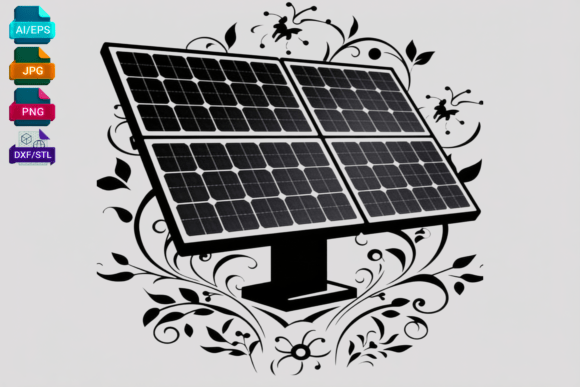 Solar Panel Floral SVG Vector Clipart Review